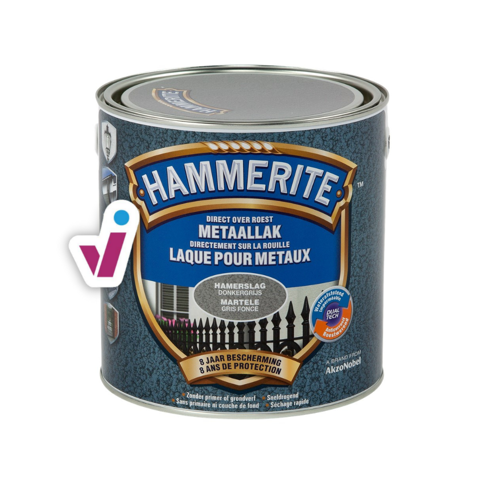 Hammerite Metaallak Hamerslag - Donker Grijs