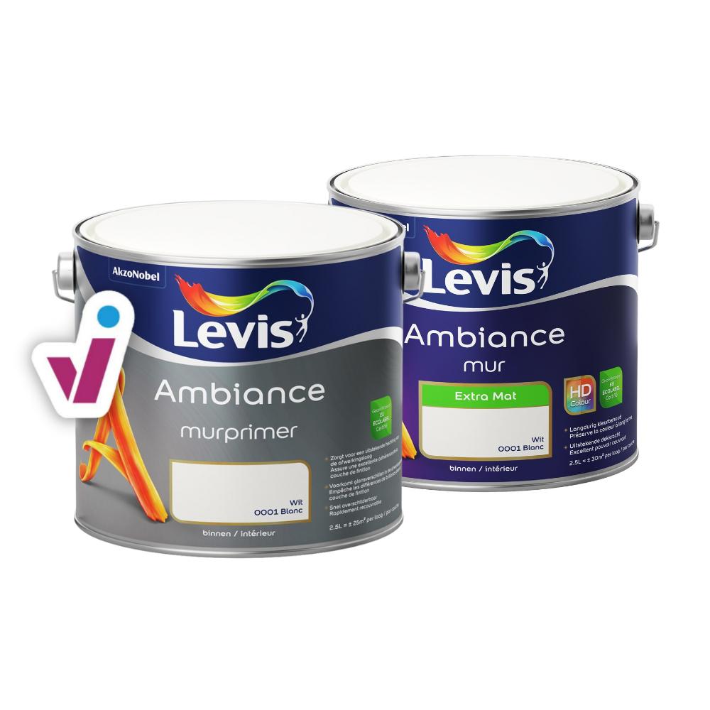 BUNDEL: Levis Ambiance Murprimer (Wit) + Mur Extra Mat