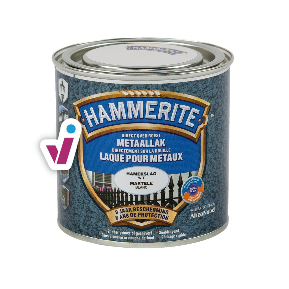 Hammerite Metaallak Hamerslag - White