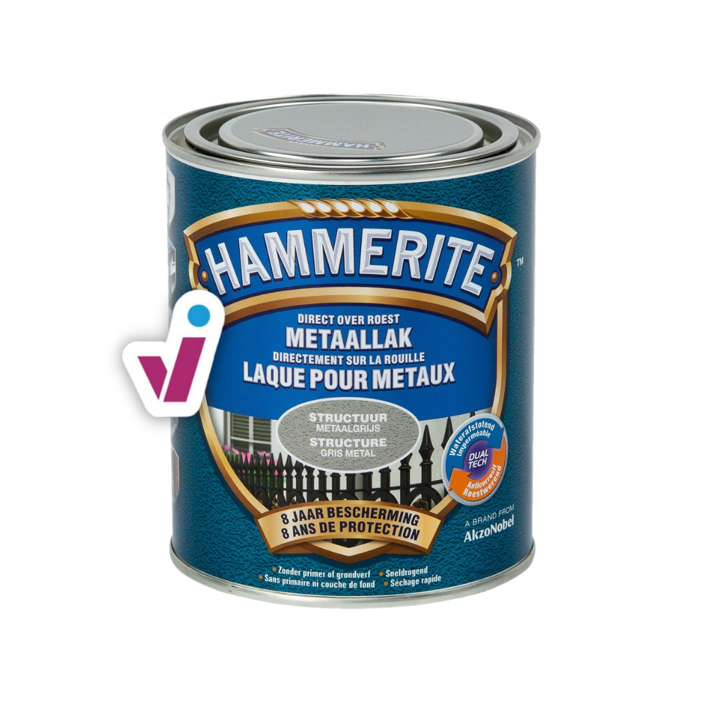 Hammerite Metaallak Structuur - Metaal Grijs