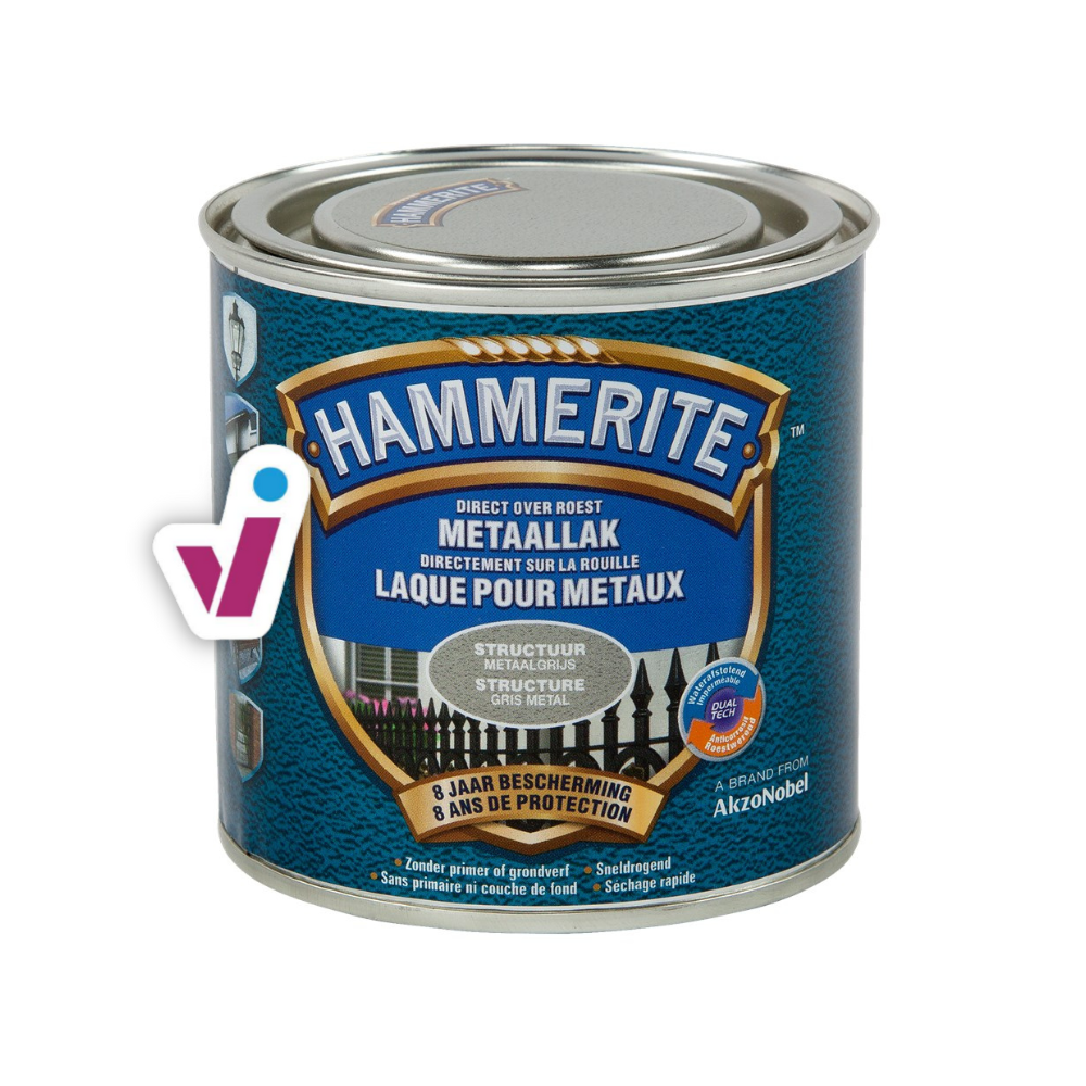 Hammerite Metaallak Structuur - Metaal Grijs