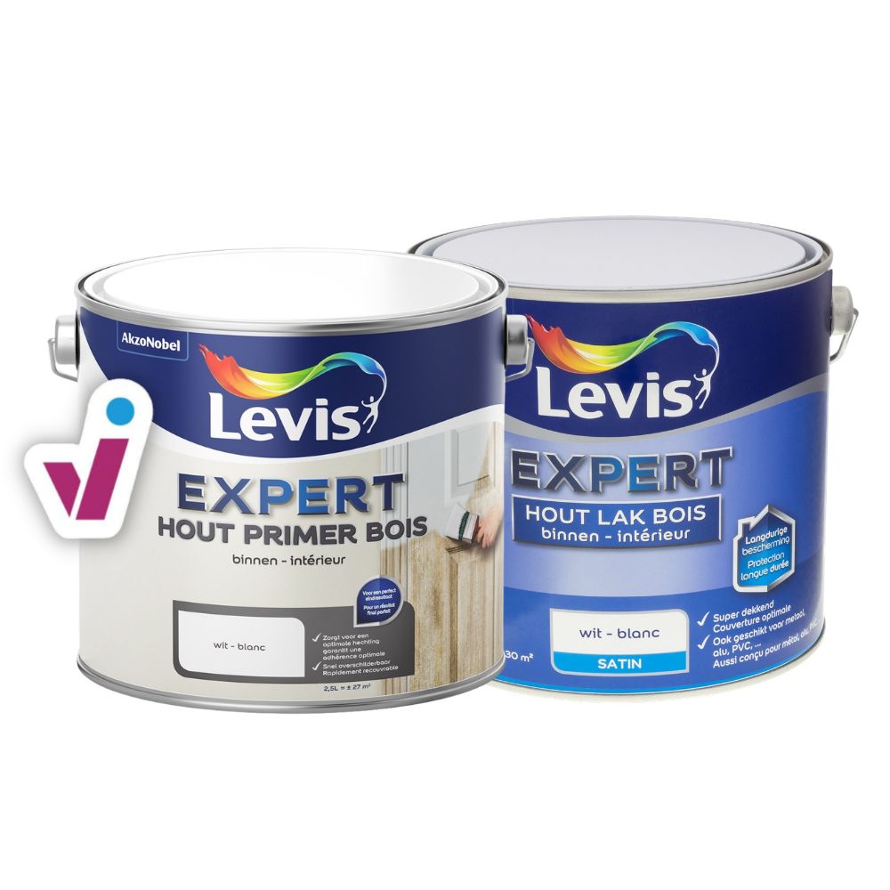 BUNDEL: Levis Expert Hout Primer Binnen + Lak Binnen Satin
