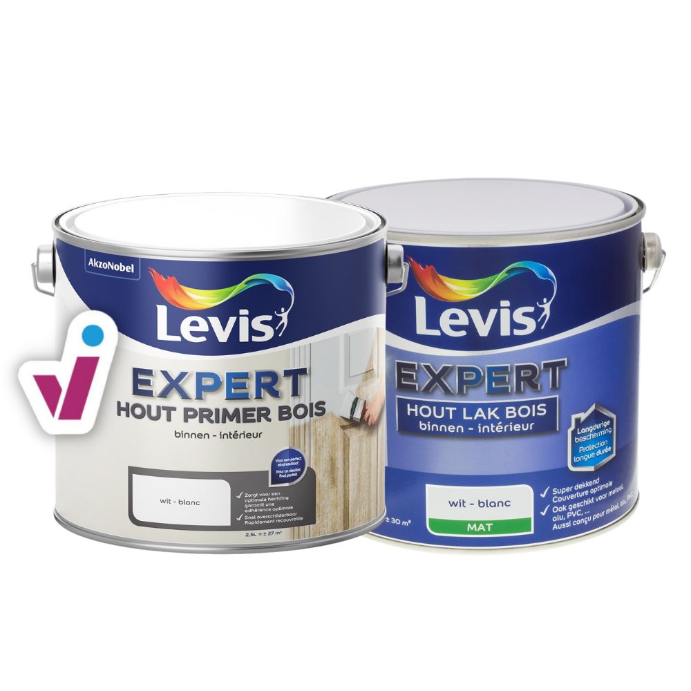 BUNDEL: Levis Expert Hout Primer Binnen + Lak Binnen Mat