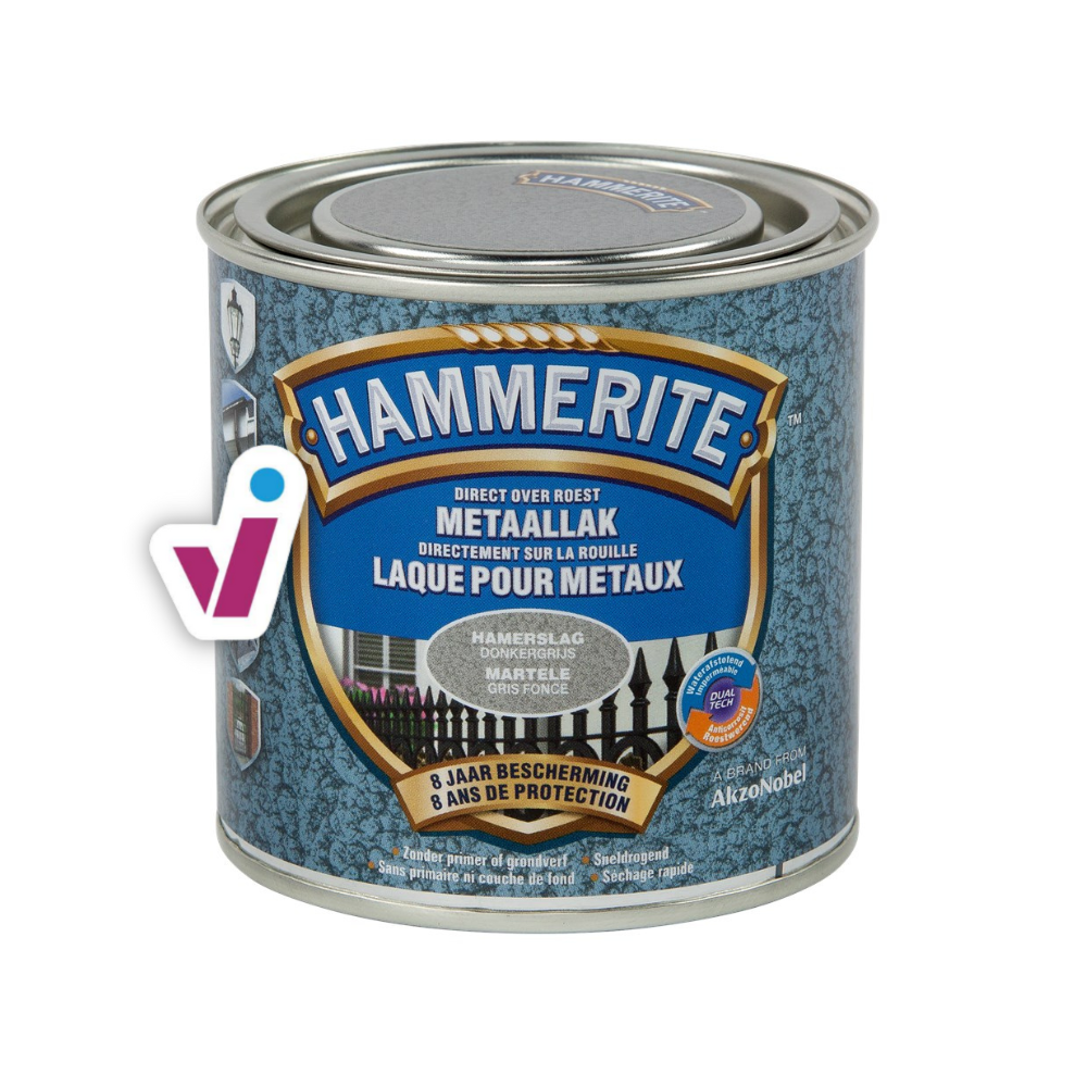 Hammerite Metaallak Hamerslag - Donker Grijs